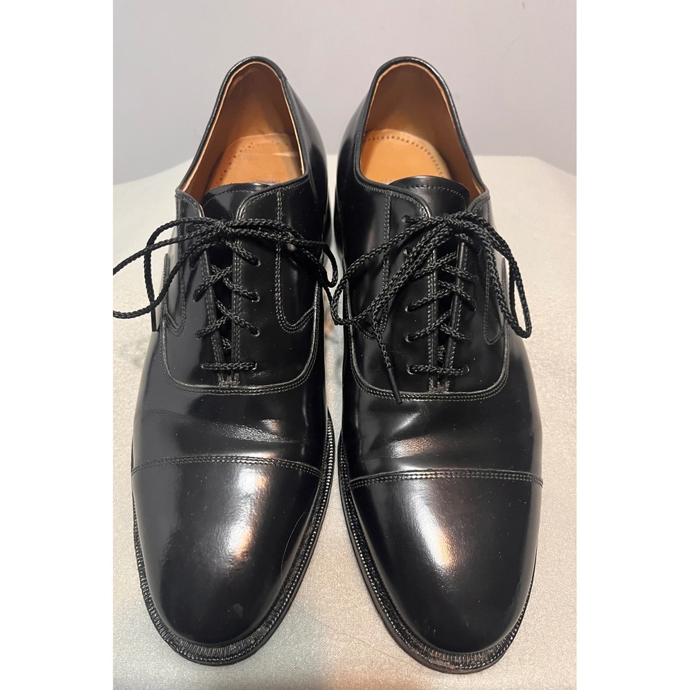 Johnston & Murphy Mens Black Leather Cap Toe Oxford‎ Dress Shoes 9.5 D/B Clasic